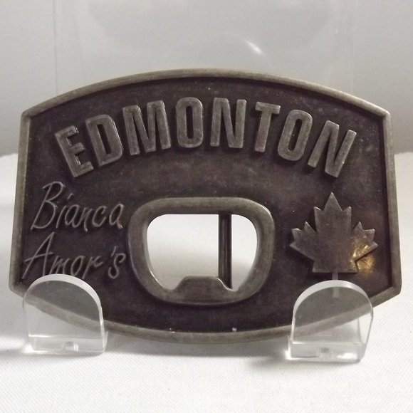Vintage Edmonton Bianca Amor's Belt Buckle and Bottle Opener Combination - Picture 1 of 9